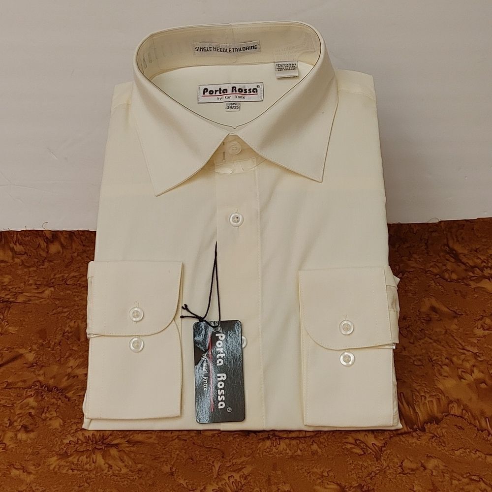 PORTA ROSA BY KARL KNOX IVORY DRESS SHIRT.